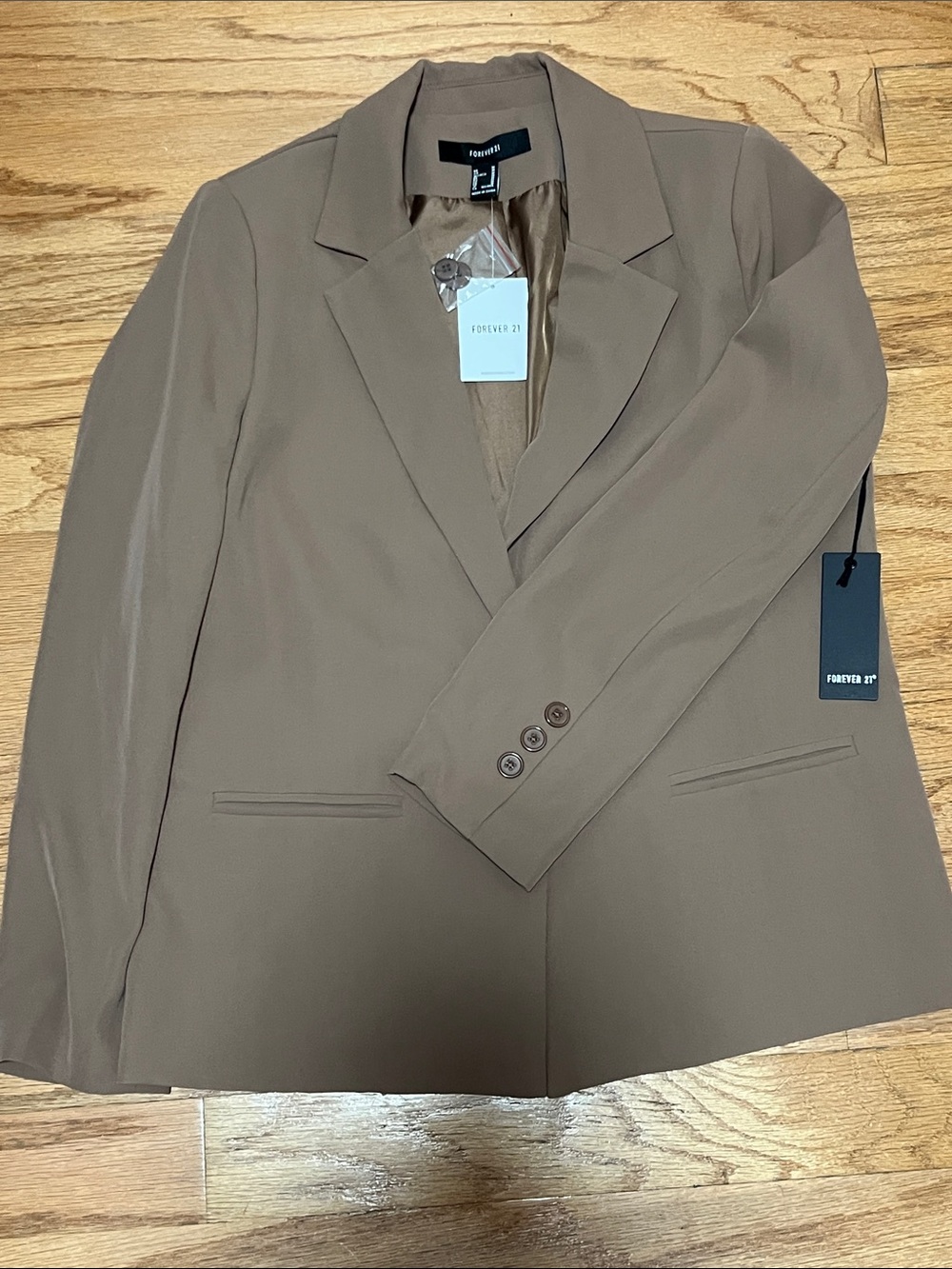 Forever 21 Taupe Brown Single-Breasted Blazer